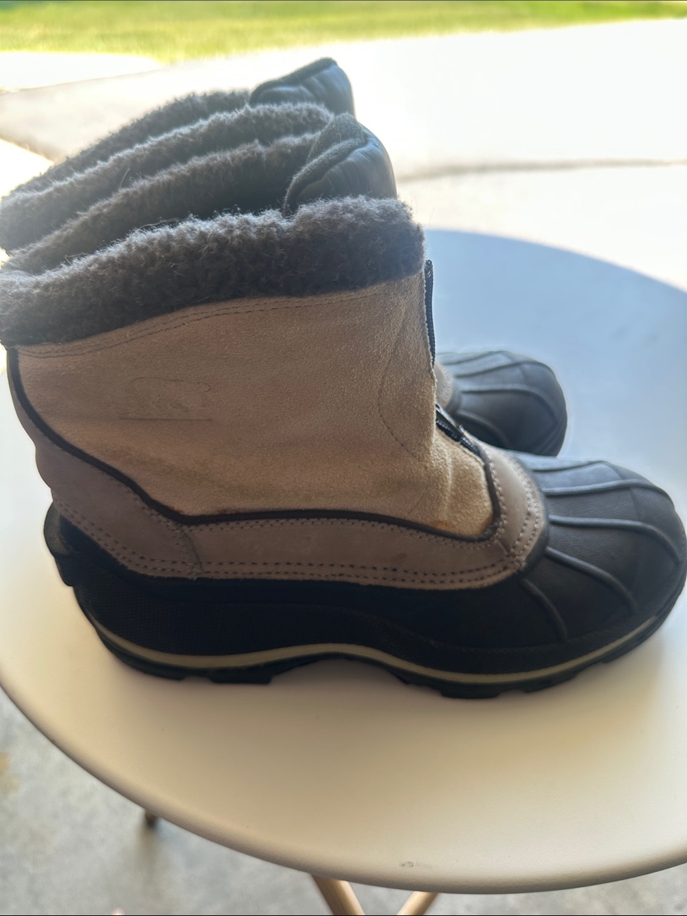 Sorel Black and Brown Fleece-Lined Boot Interior
